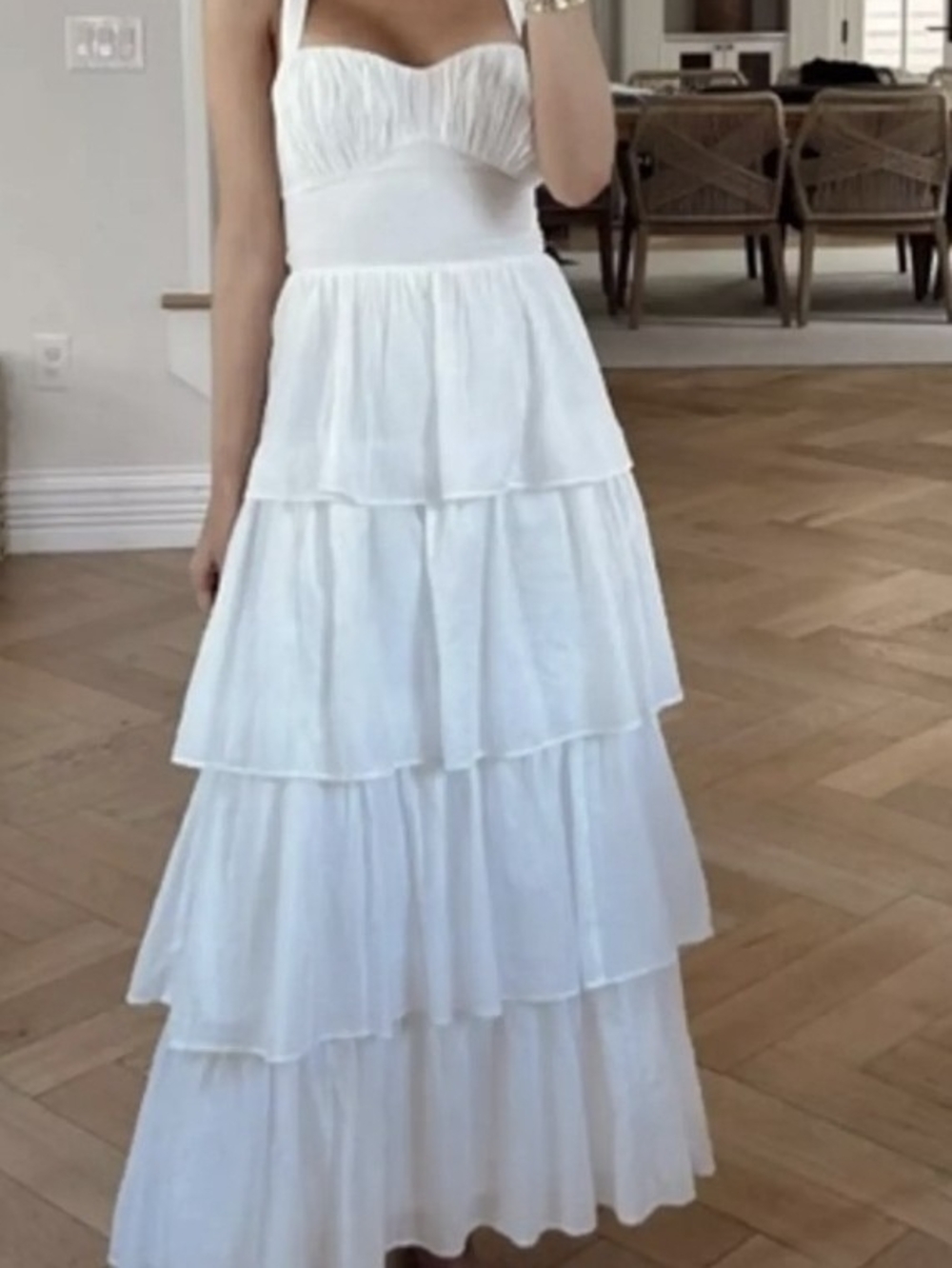 Abercrombie & Fitch White Tiered Maxi Sundress - Size XS